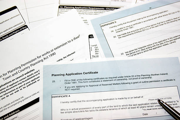 A blank planning application form with high contrast, part of a series.